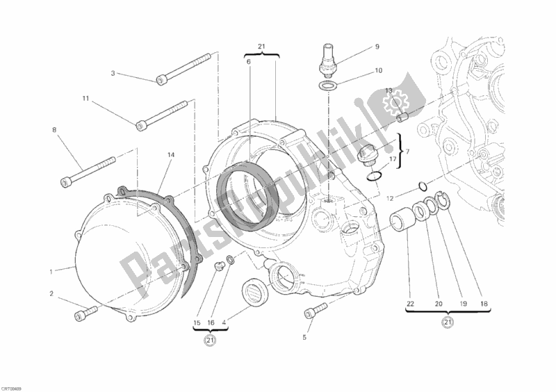Tutte le parti per il Coperchio Frizione del Ducati Monster 1100 S ABS 2010